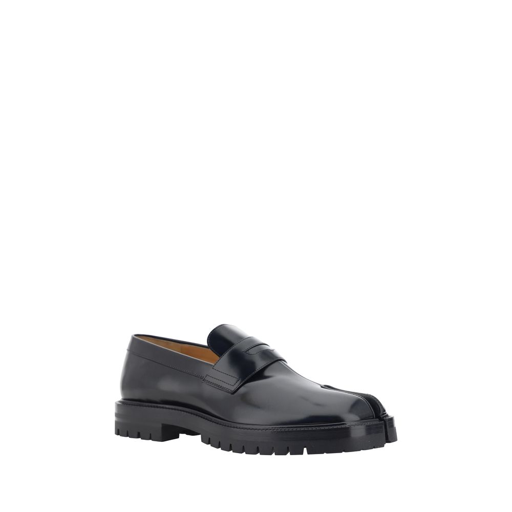 Black Calf Leather Bos Taurus Slip-On Loafers