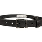 Black Leather Antique Finish Buckle Belt