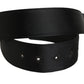 Black Wide Fabric Oval Buckle Cintura Belt