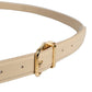 Beige Leather Double Wrap Gold Buckle Belt