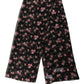 Black Silk Floral Chiffon Long Stole Scarf