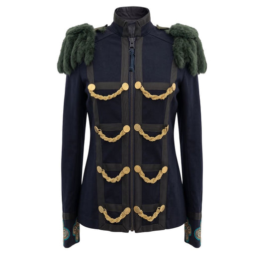 Blue Cotton Women's Jacket