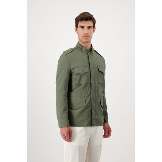 Green Cotton Full-Length Jacket