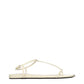 Beige Leather Flip-Flop Sandals