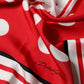 Red Polka Dot Print Silk Square Foulard Scarf