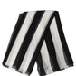 Black White Stripe Silk Square Foulard Scarf