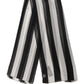 Black White Stripe Silk Shawl Stole Scarf