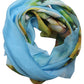 Light Blue Silk Landscape Foulard Scarf