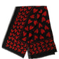 Black Red Cashmere Hearts Print Stole Scarf