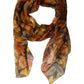 Multicolor Leaf Print Silk Shawl Stole Scarf