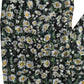 Black Floral Daisy Square Foulard Scarf