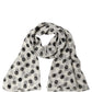 White Black Polka Dot Shawl Stole Scarf