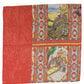 Red Silk Historical Print Foulard Scarf