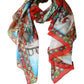 Multicolor Silk Printed Shawl Stole Scarf