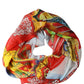 Multicolor Silk Printed Square Foulard Scarf