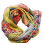 Multicolor Silk Carretto Foulard Scarf