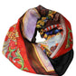 Multicolor Silk Printed Square Foulard Scarf
