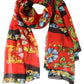 Multicolor Floral Silk Shawl Stole Scarf