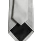 Gray Satin 100% Silk Adjustable Tied Men Necktie Tie