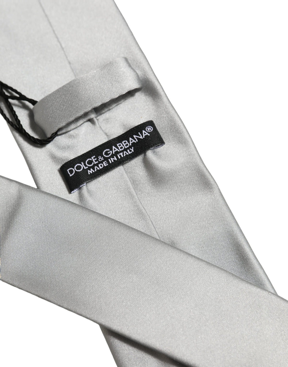 Gray Satin 100% Silk Adjustable Tied Men Necktie Tie