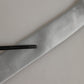 Gray Satin 100% Silk Adjustable Tied Men Necktie Tie