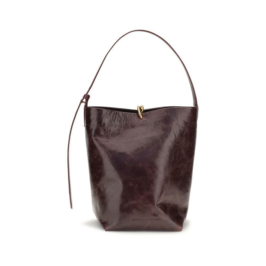 Bordeaux Calf Leather Bos Taurus Backet Bag