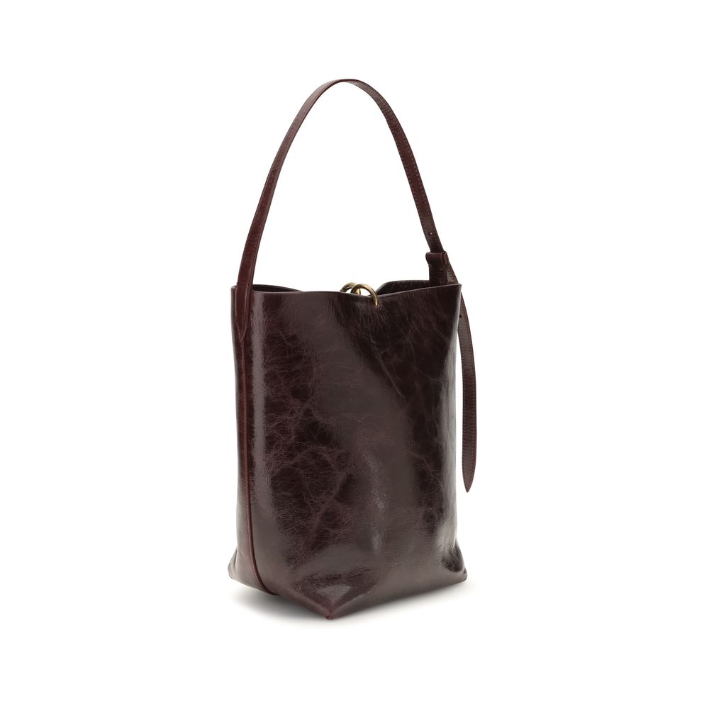 Bordeaux Calf Leather Bos Taurus Backet Bag
