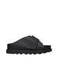 Black Leather Slippers