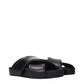Black Leather Slippers