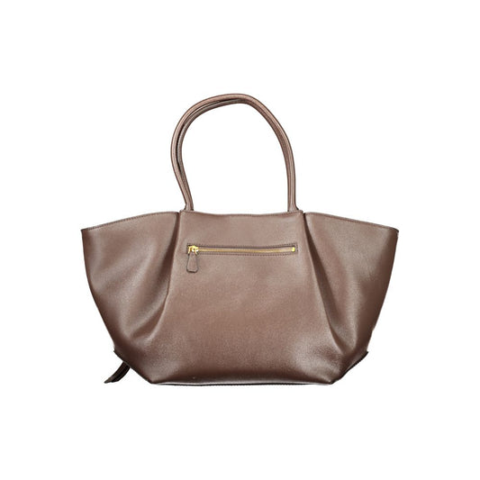 Brown Polyurethane Women's Bag