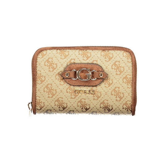 Beige Polyester Women's Wallet