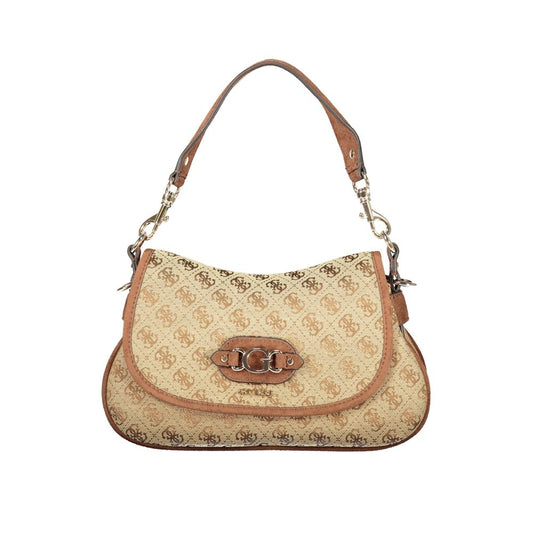 Beige Polyester Women's Bag with Adjustable Shoulder Strap