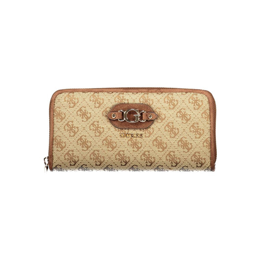 Beige Polyester Women's Wallet