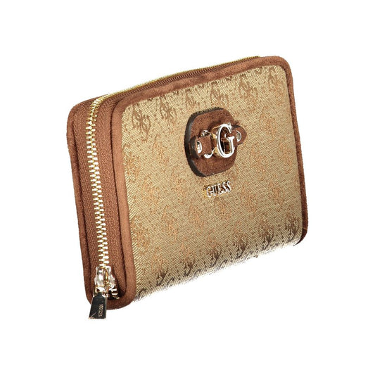 Beige Polyester Women's Wallet