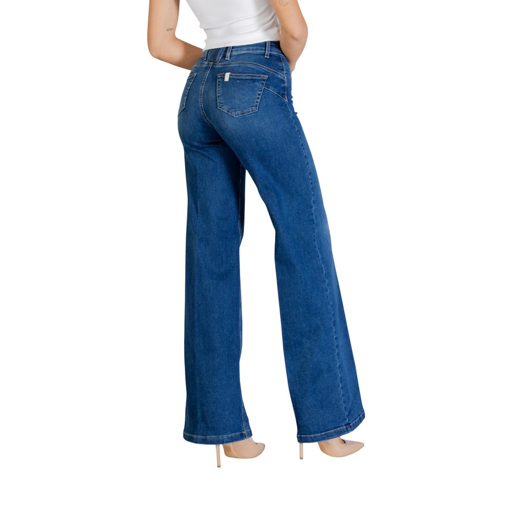 Blue Cotton Bootcut Jeans