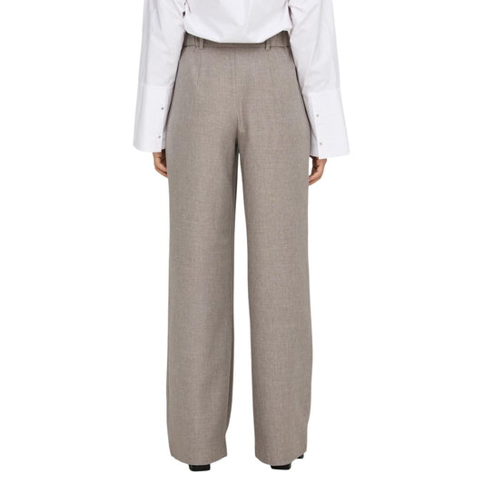 Beige Polyester Dress Pants