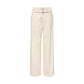 Cream Polyester Dress Pants