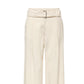 Cream Polyester Dress Pants