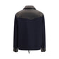 Blue Wool Oves Aries Leather Jacket