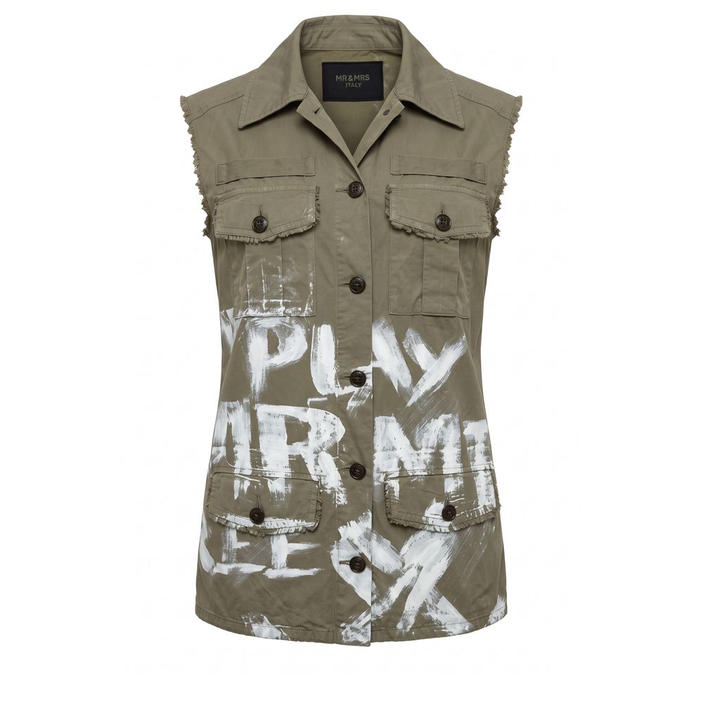 Green Cotton Women Jacket