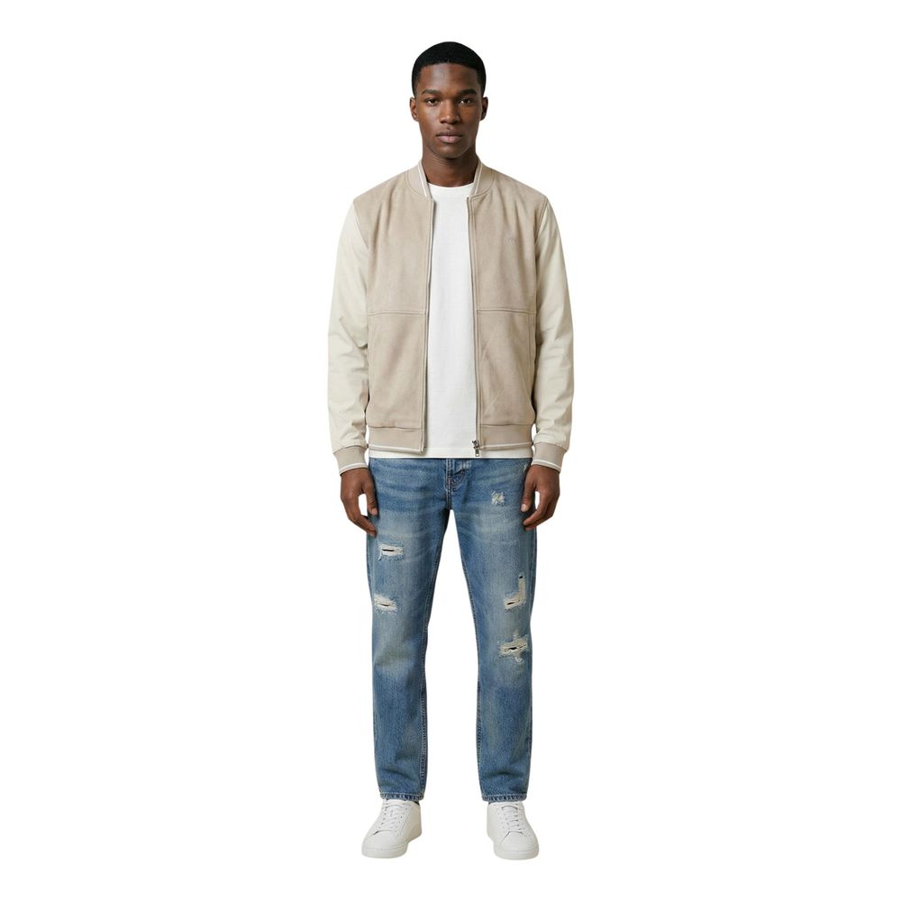 Beige Polyester Bomber