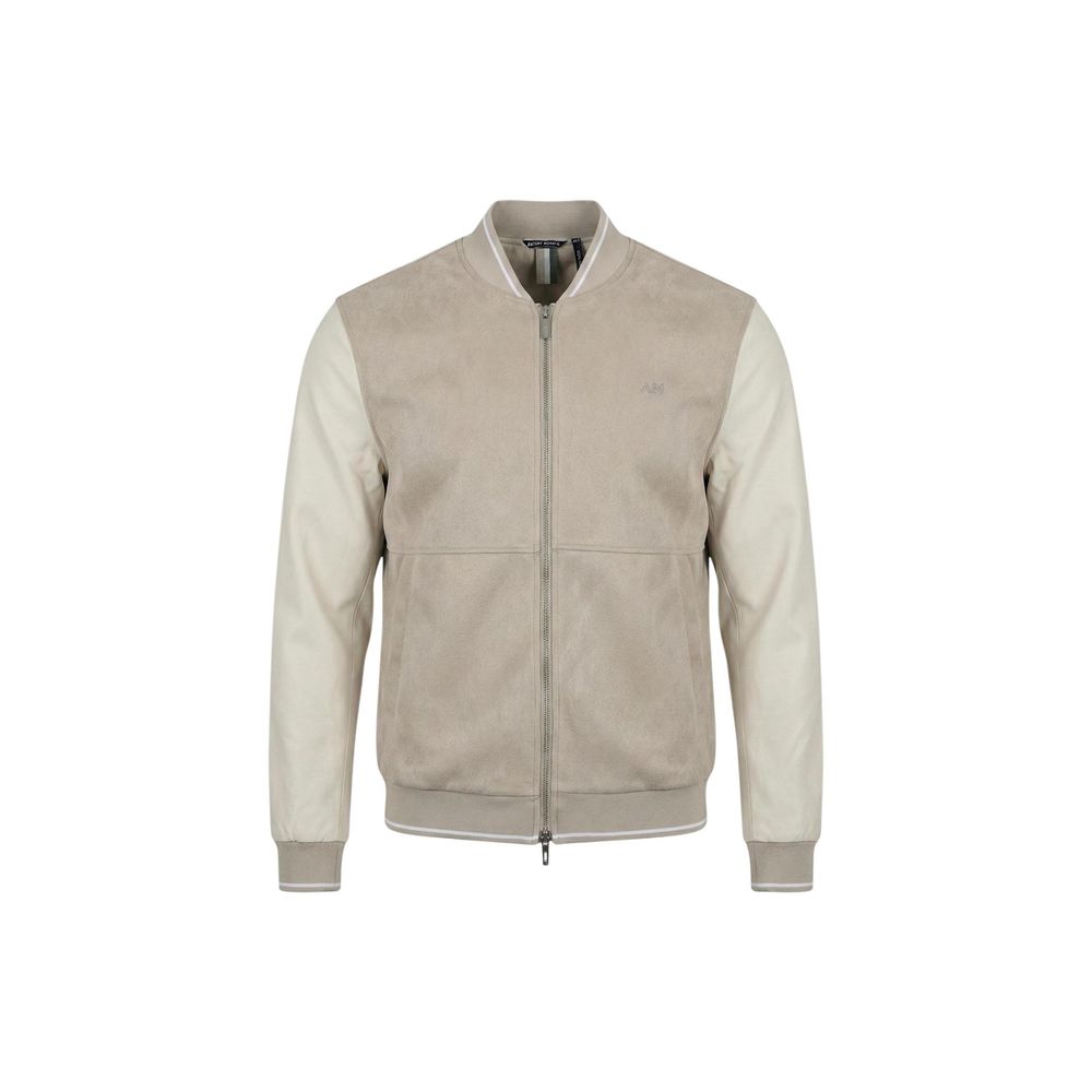 Beige Polyester Bomber