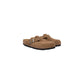 Brown Suede Leather Clogs