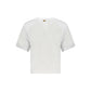 White Cotton Women T-Shirt