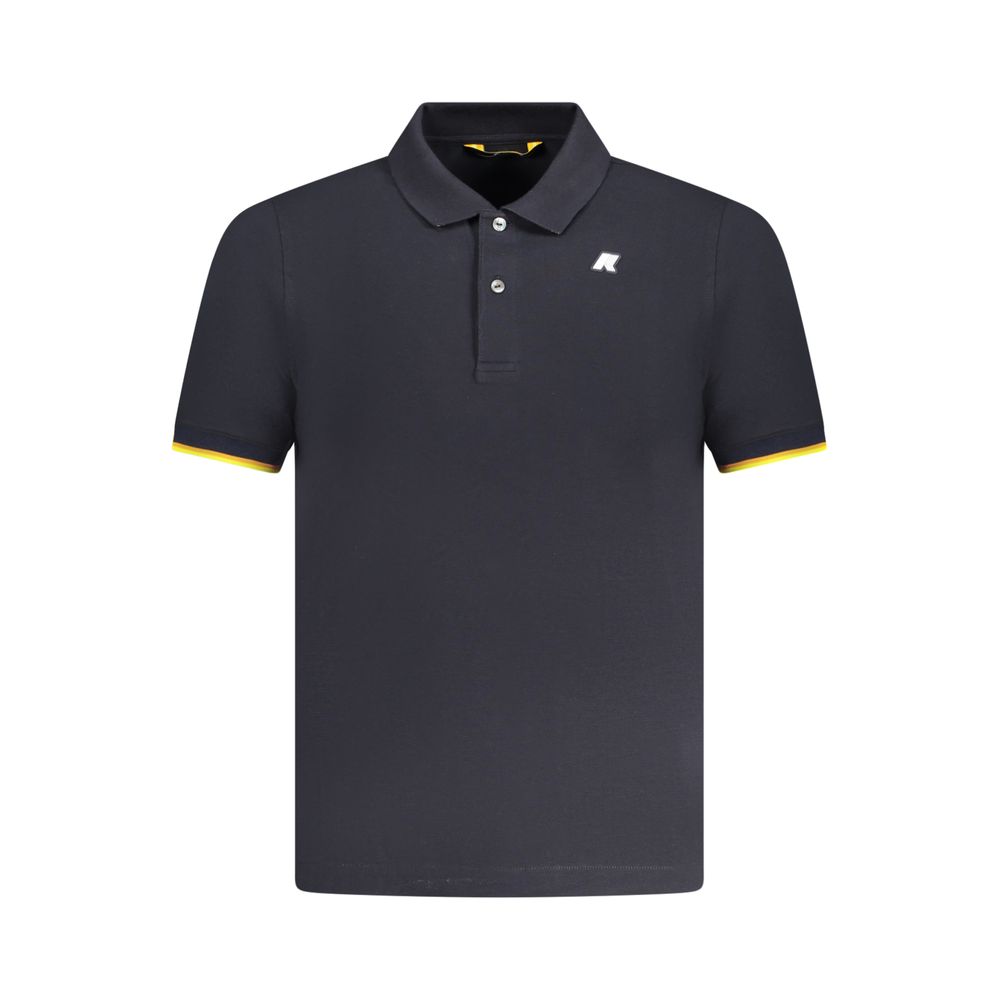Blue Cotton Men Polo