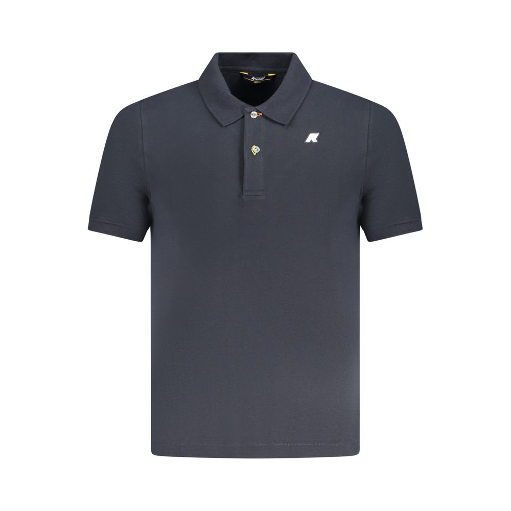 Blue Cotton Men Polo
