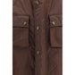 Brown Cotton Biker Jacket