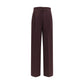 Purple Polyester Casual Pants