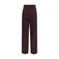 Purple Polyester Casual Pants