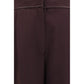 Purple Polyester Casual Pants